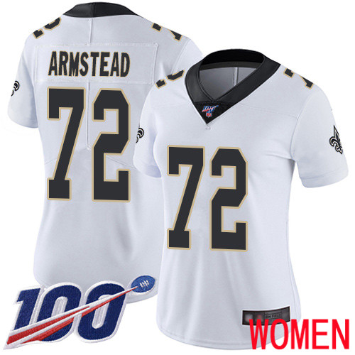 New Orleans Saints Limited White Women Terron Armstead Road Jersey NFL Football #72 100th Season Vapor Untouchable Jersey->youth nfl jersey->Youth Jersey